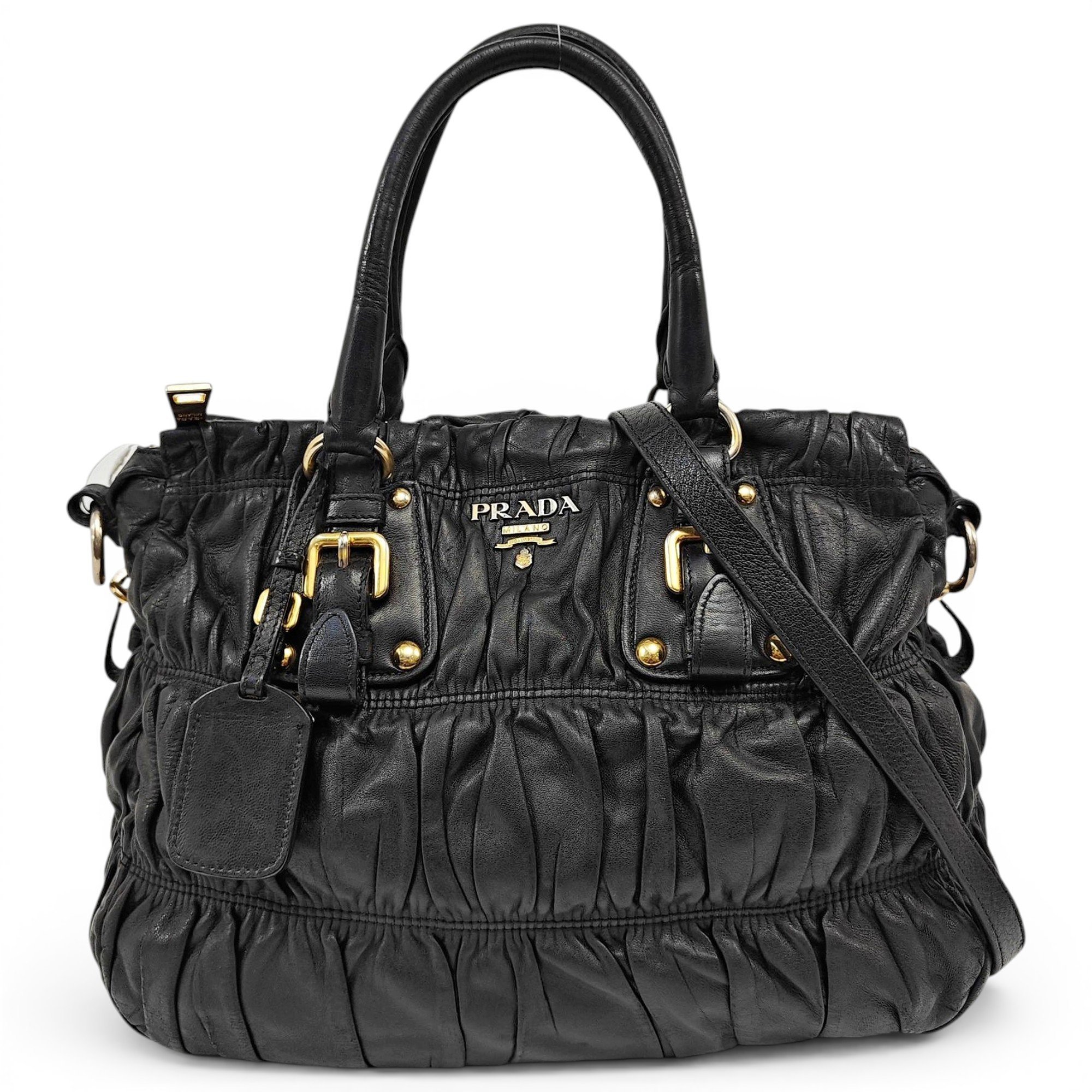 Monochrome leather crossbody bag