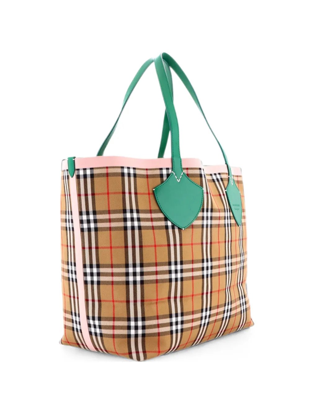 Reversible Giant Vintage Check Canvas Large tote bag