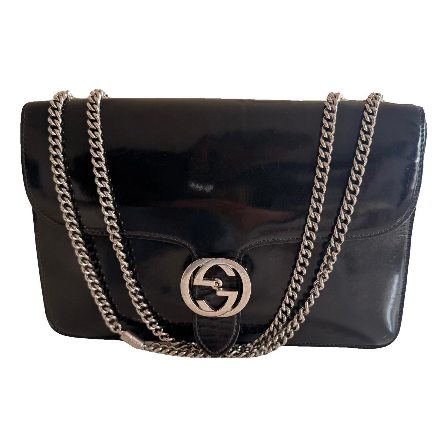 Interlocking leather handbag