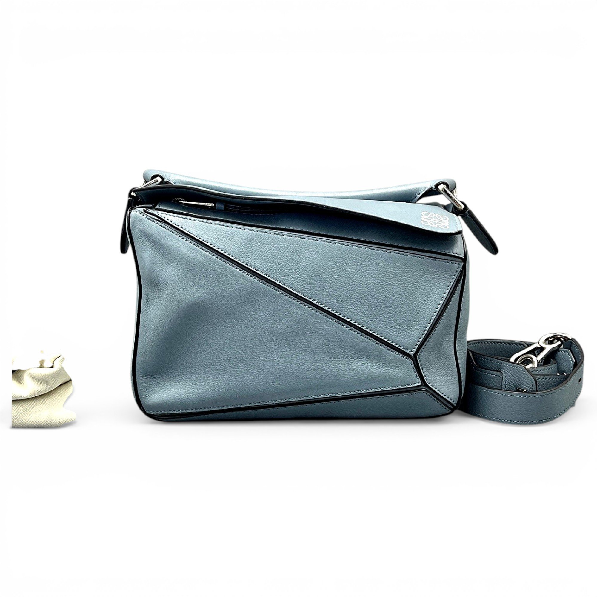 Puzzle leather handbag