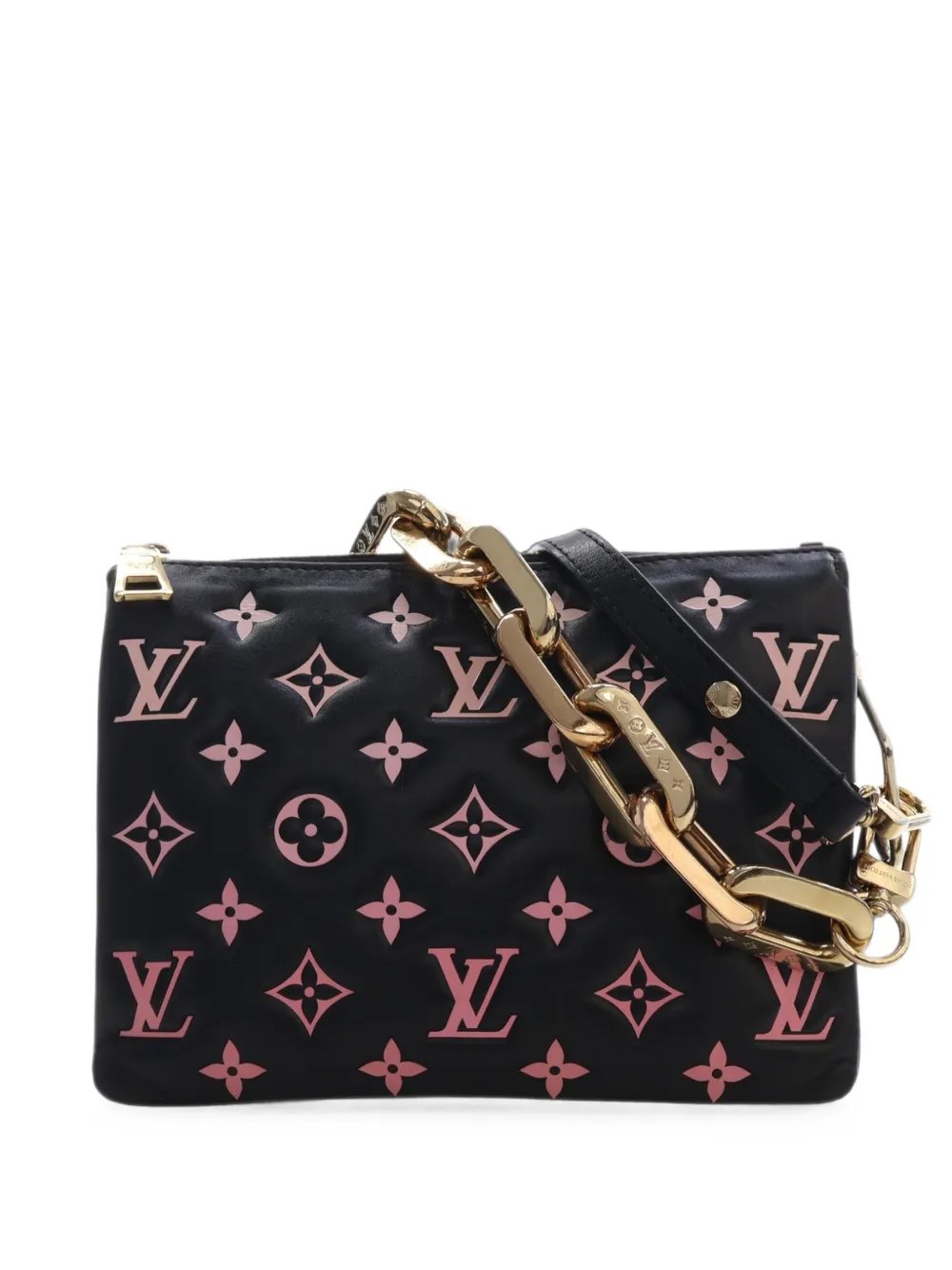 2021-2026 Bicolor Monogram Embossed Lambskin Coussin BB satchel