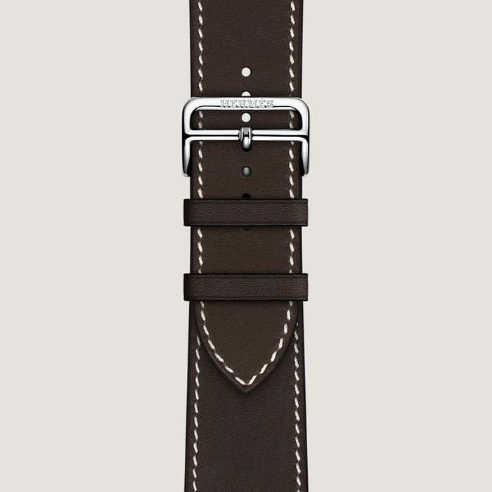 Ébène Band Apple Watch Hermès Single Tour 45 MM Deployment Buckle