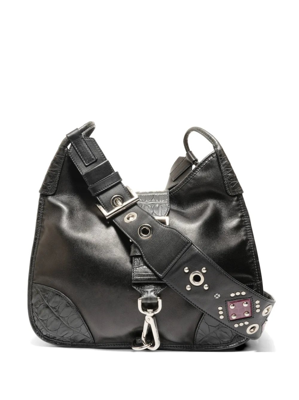 Prada 1999-2010 studded leather shoulder bag