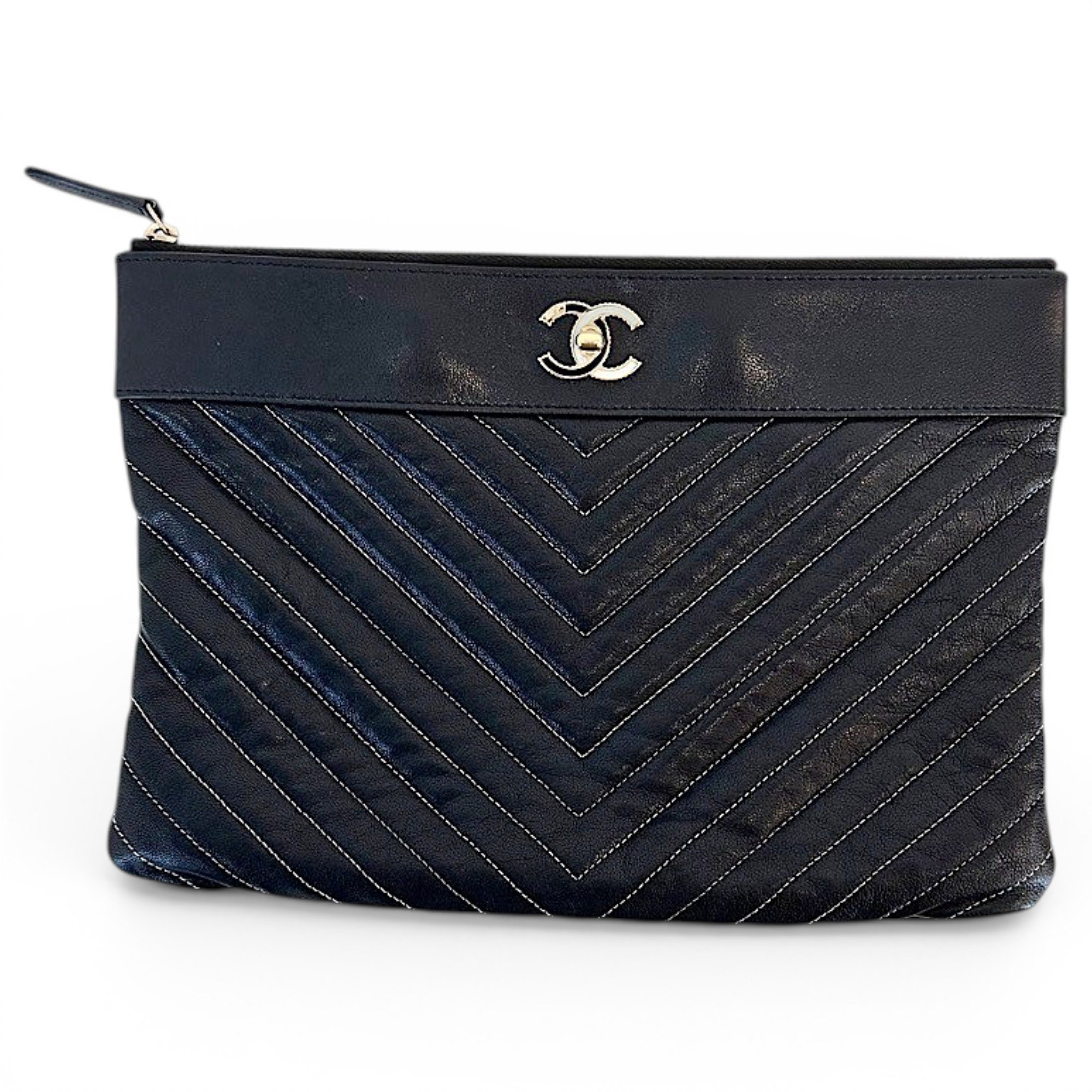 Leather clutch bag