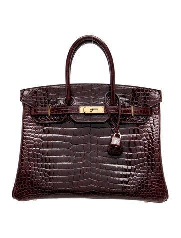 Hermes Special Order Shiny Porosus Crocodile Birkin 35