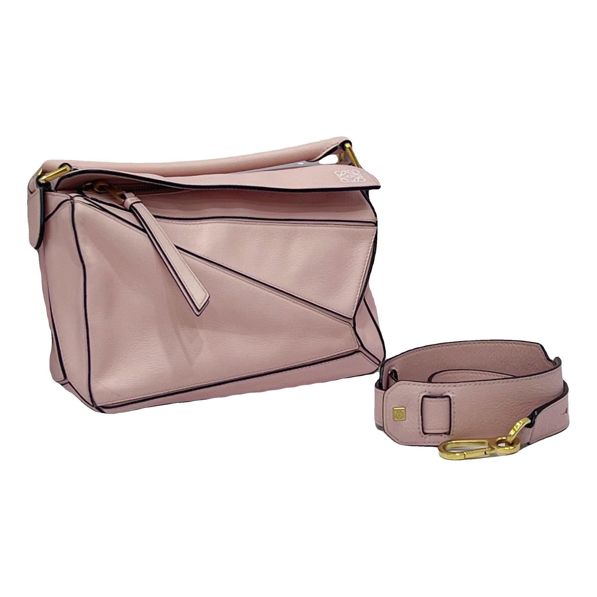 Puzzle leather handbag