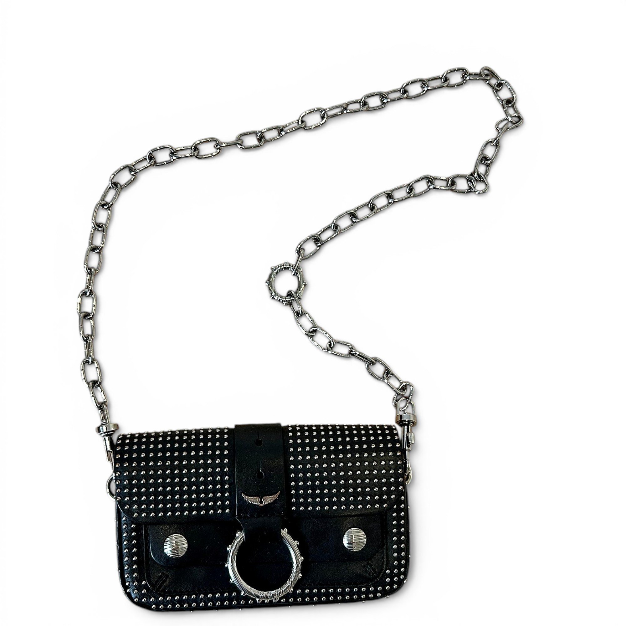 Leather clutch bag