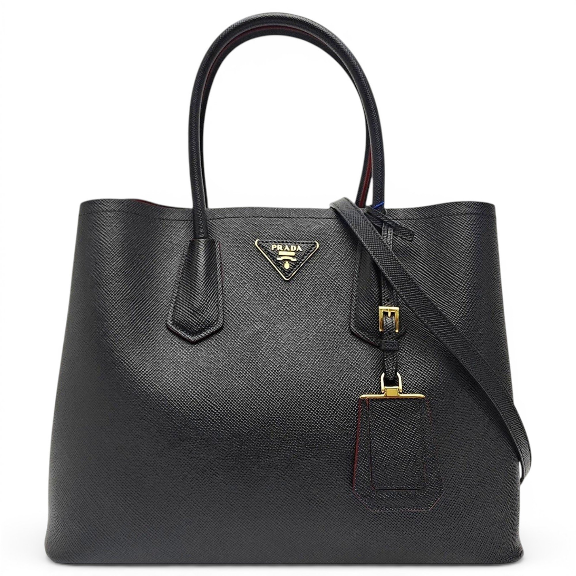 Double leather handbag