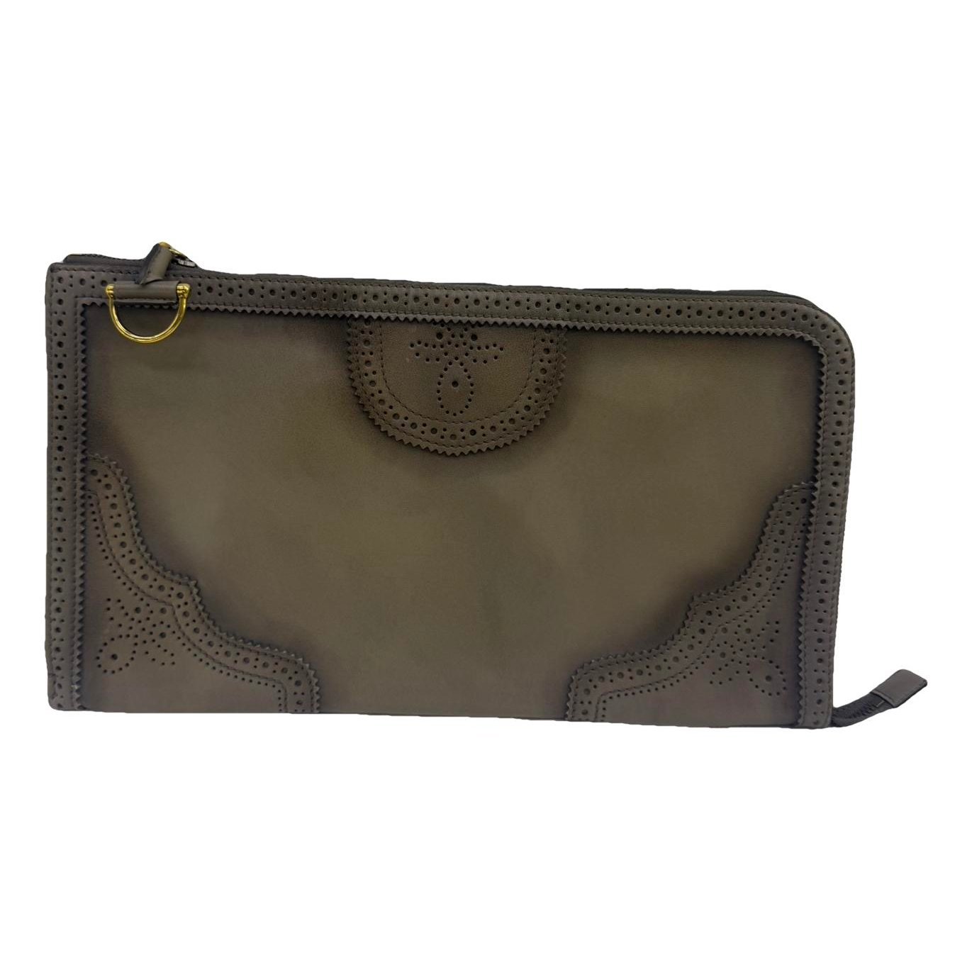 Leather clutch bag