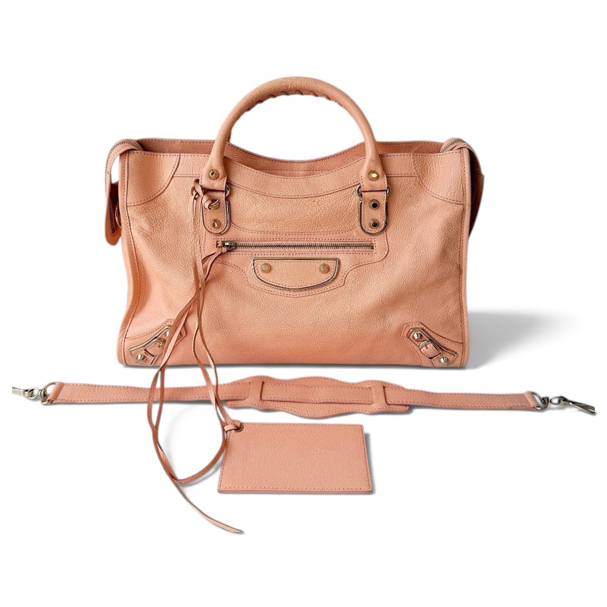 City leather handbag