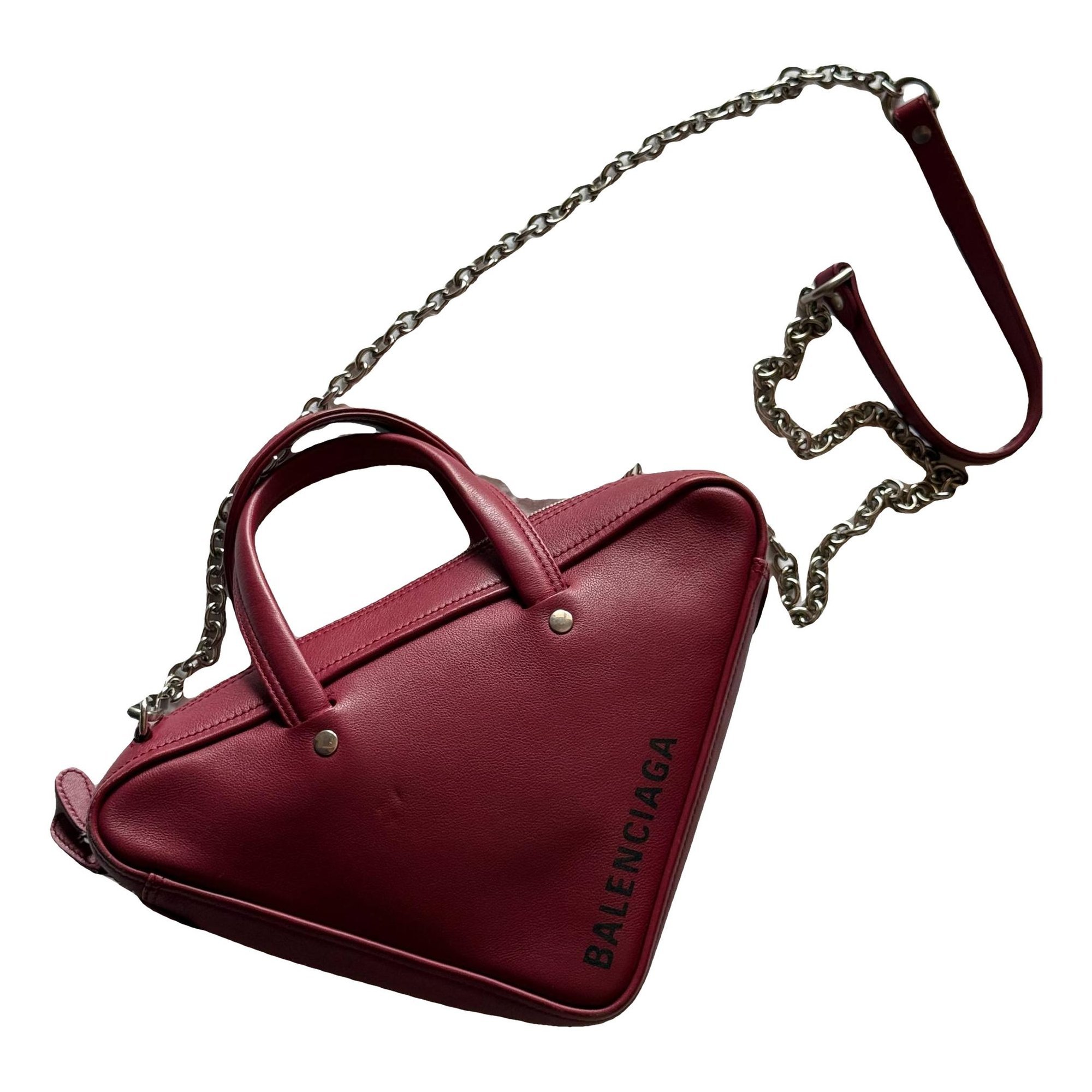 Triangle leather crossbody bag
