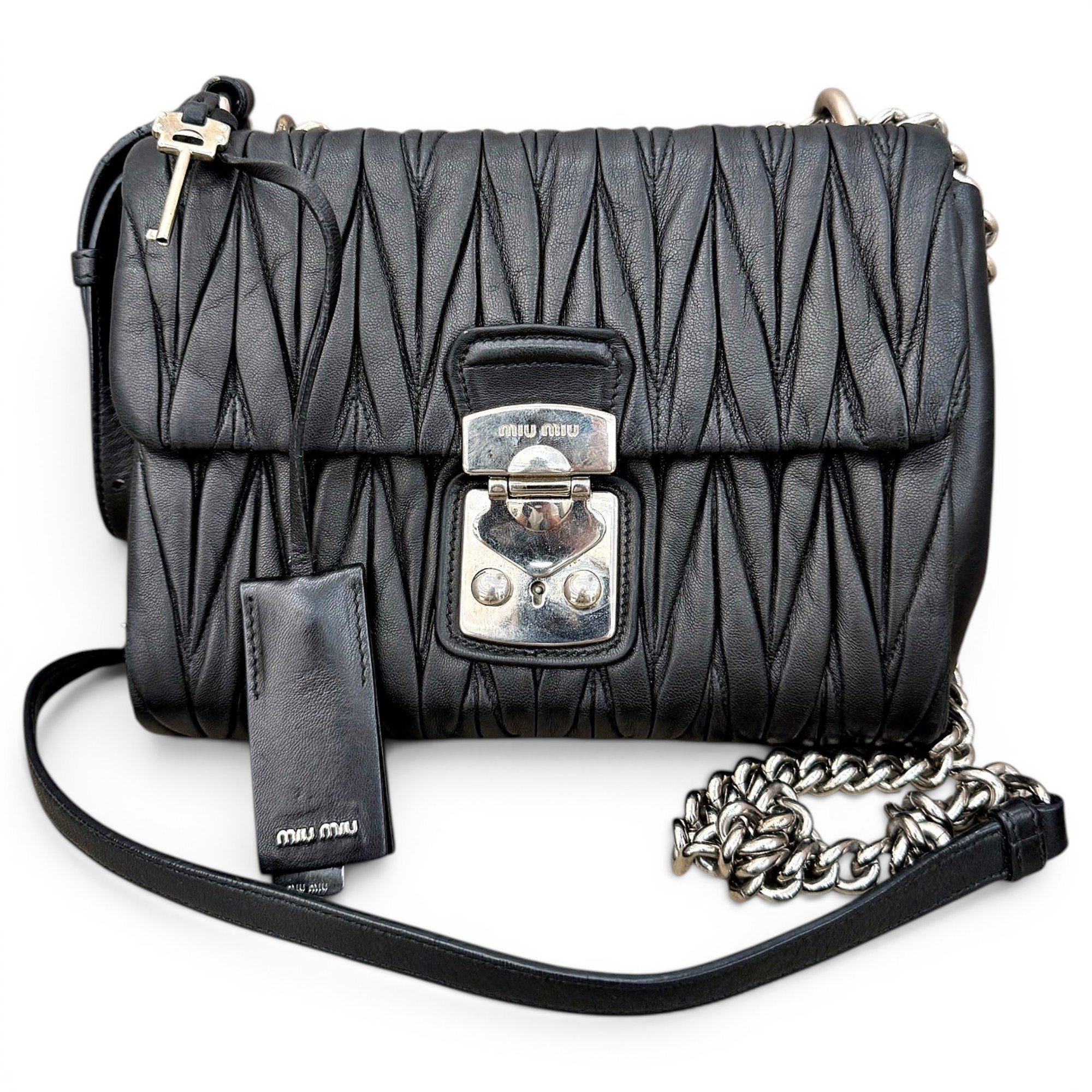 Miu Confidential leather handbag