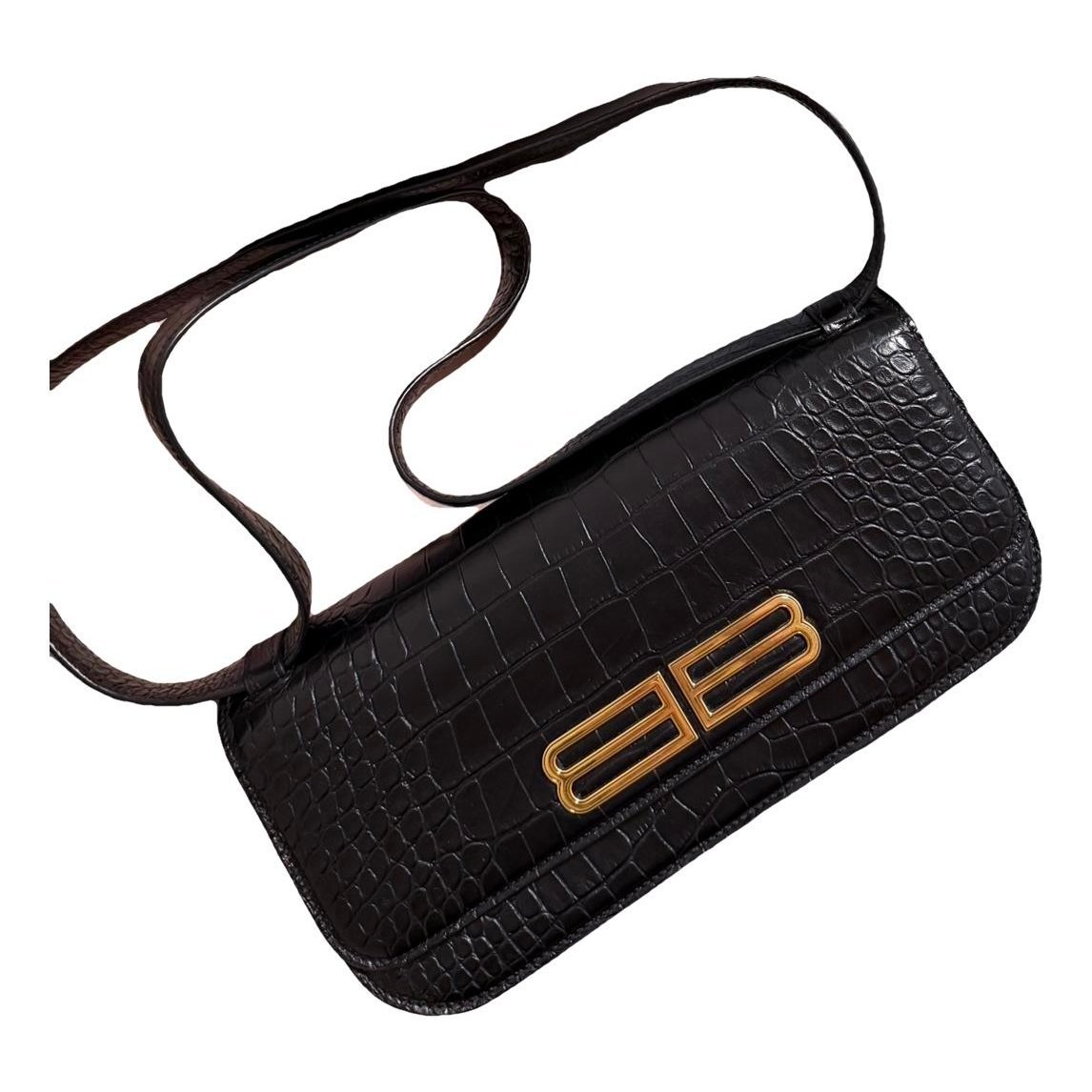 BB Round leather crossbody bag