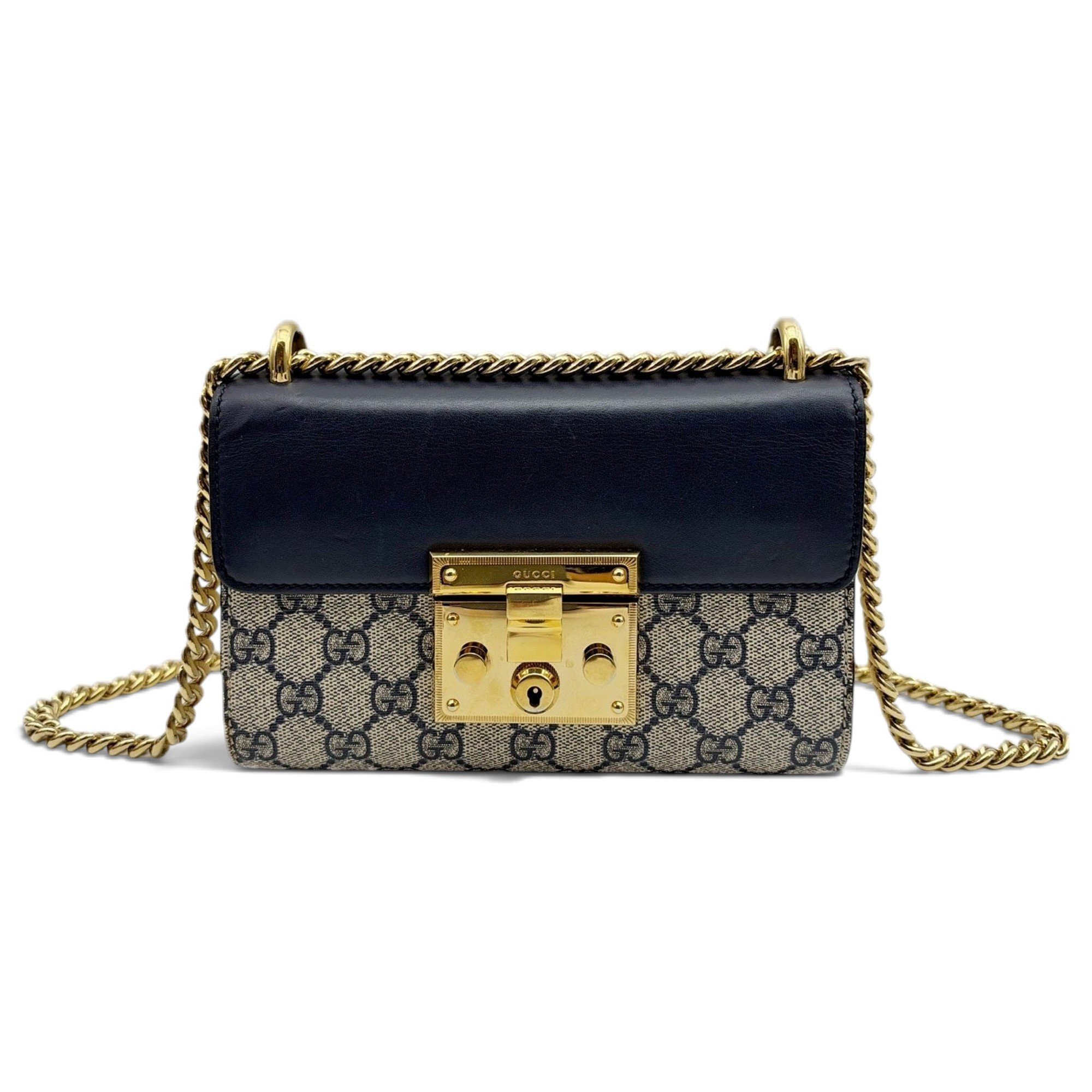 Padlock leather handbag