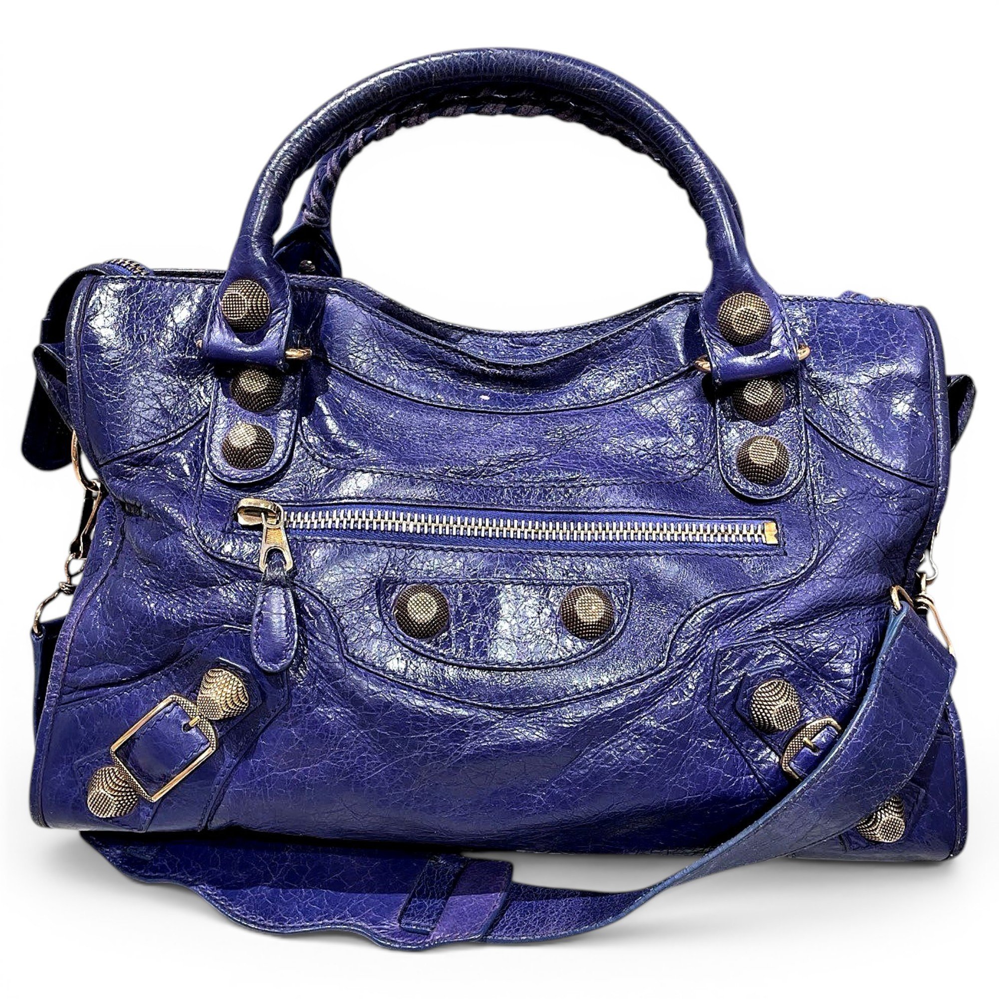 City leather handbag