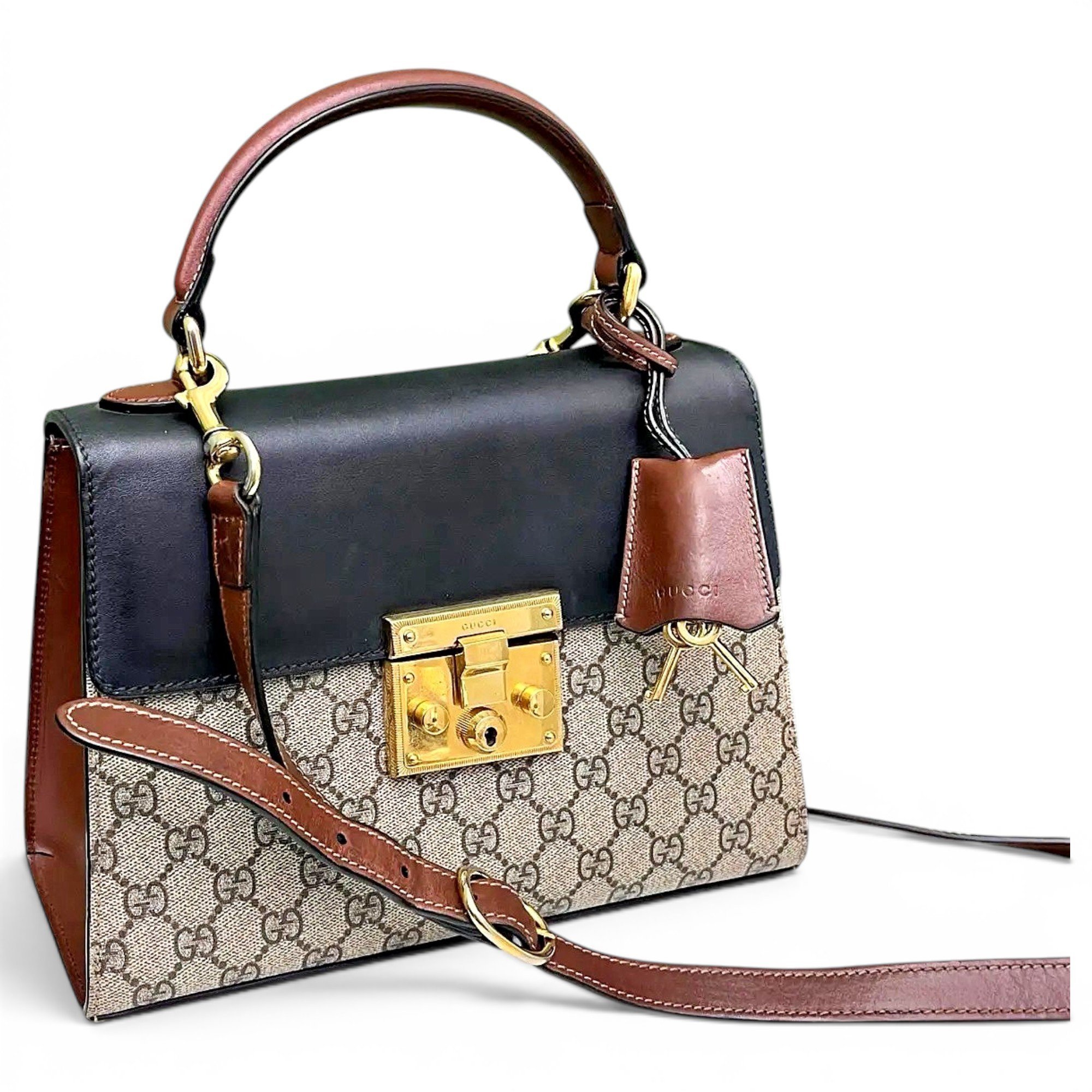 Padlock vinyl handbag