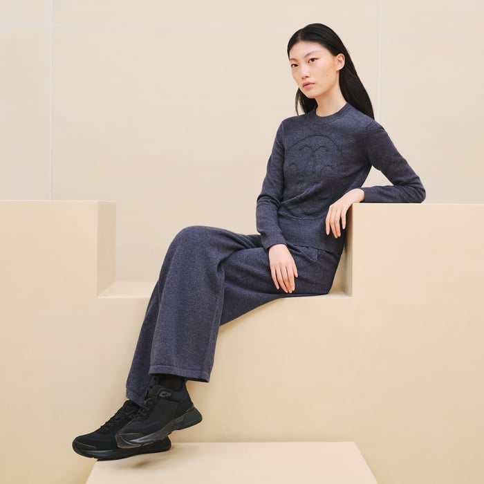 Cashmere "H Lift" Long Sleeve Sweater