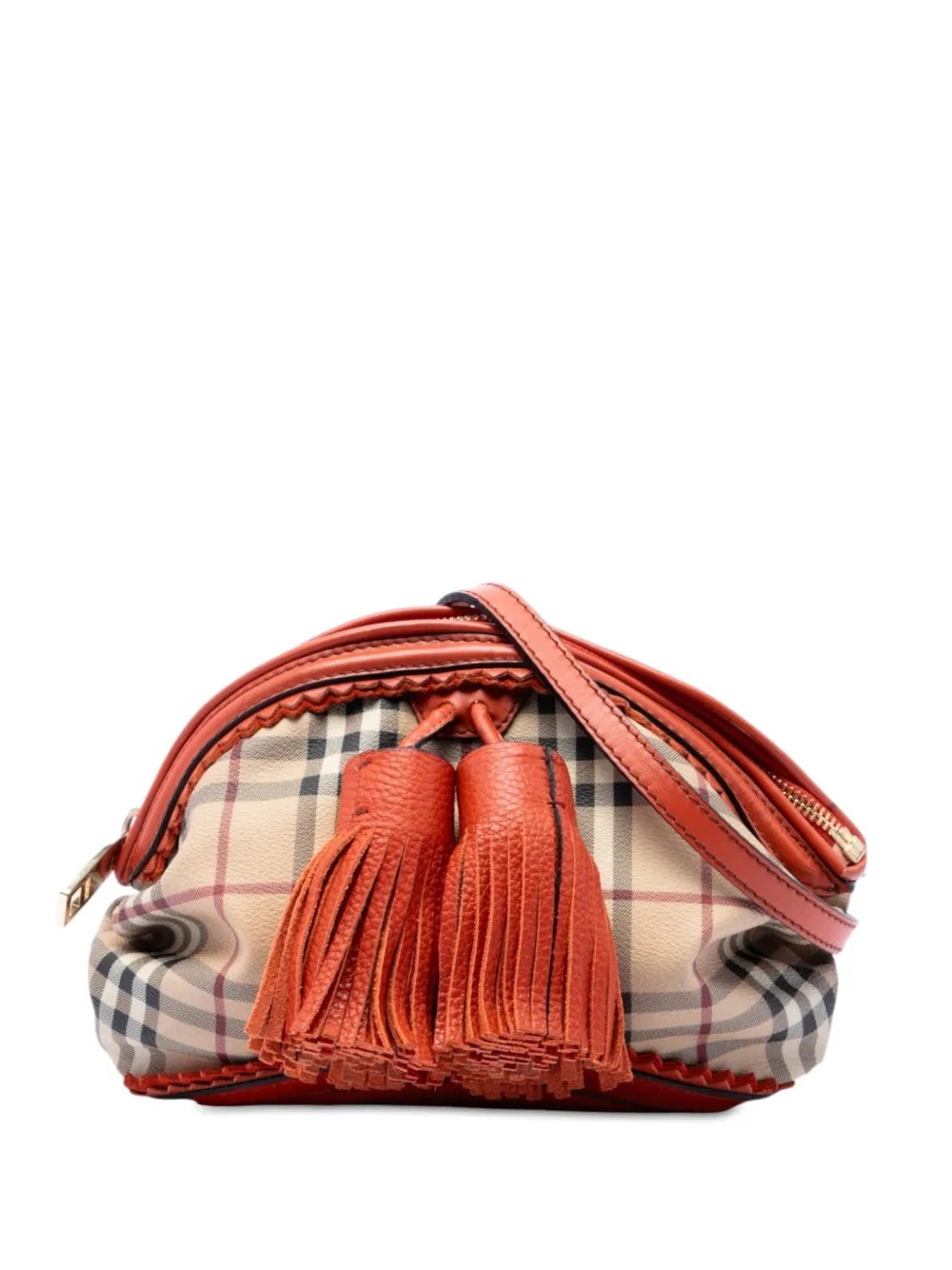 2000-2017 Prorsum Haymarket Check Coated Canvas Brogue Tassel crossbody bag