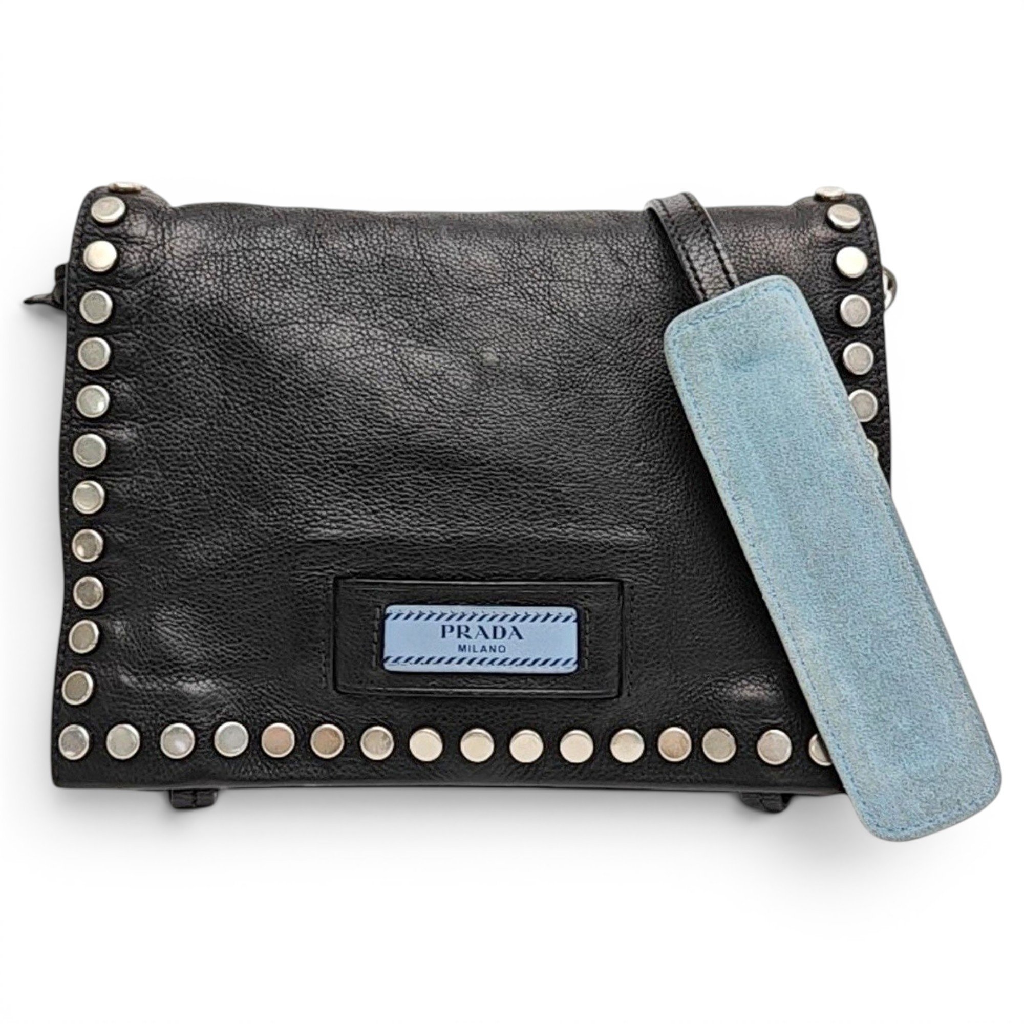 Etiquette leather handbag
