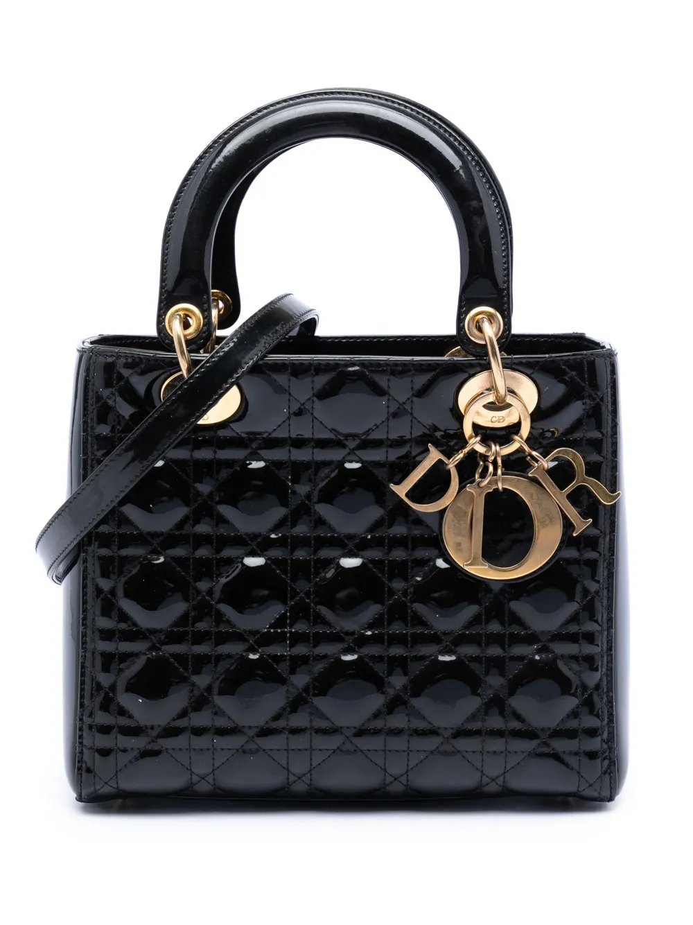 2012 Medium Patent Cannage Lady Dior satchel