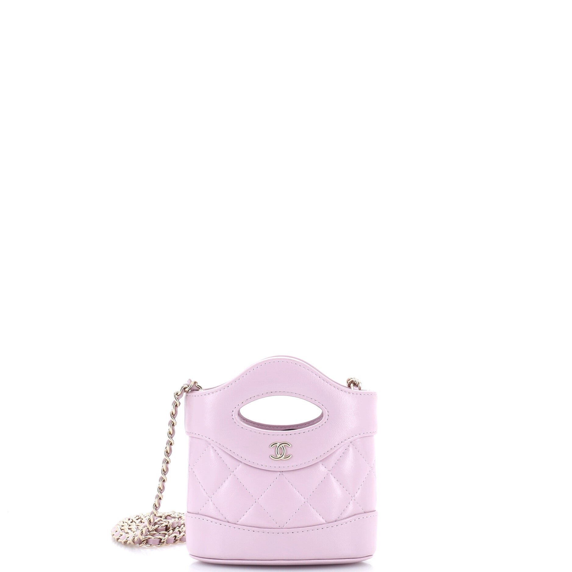 31 Shopping Bag Clutch with Chain Quilted Calfskin Micro