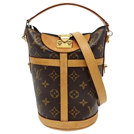 Duffle leather handbag