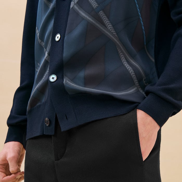 Marine "Parcours Sans Faute Soie" Buttoned Cardigan