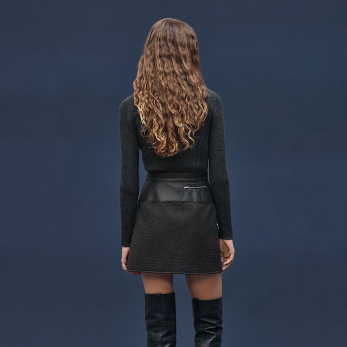 Gris Nuit Quilted Skirt