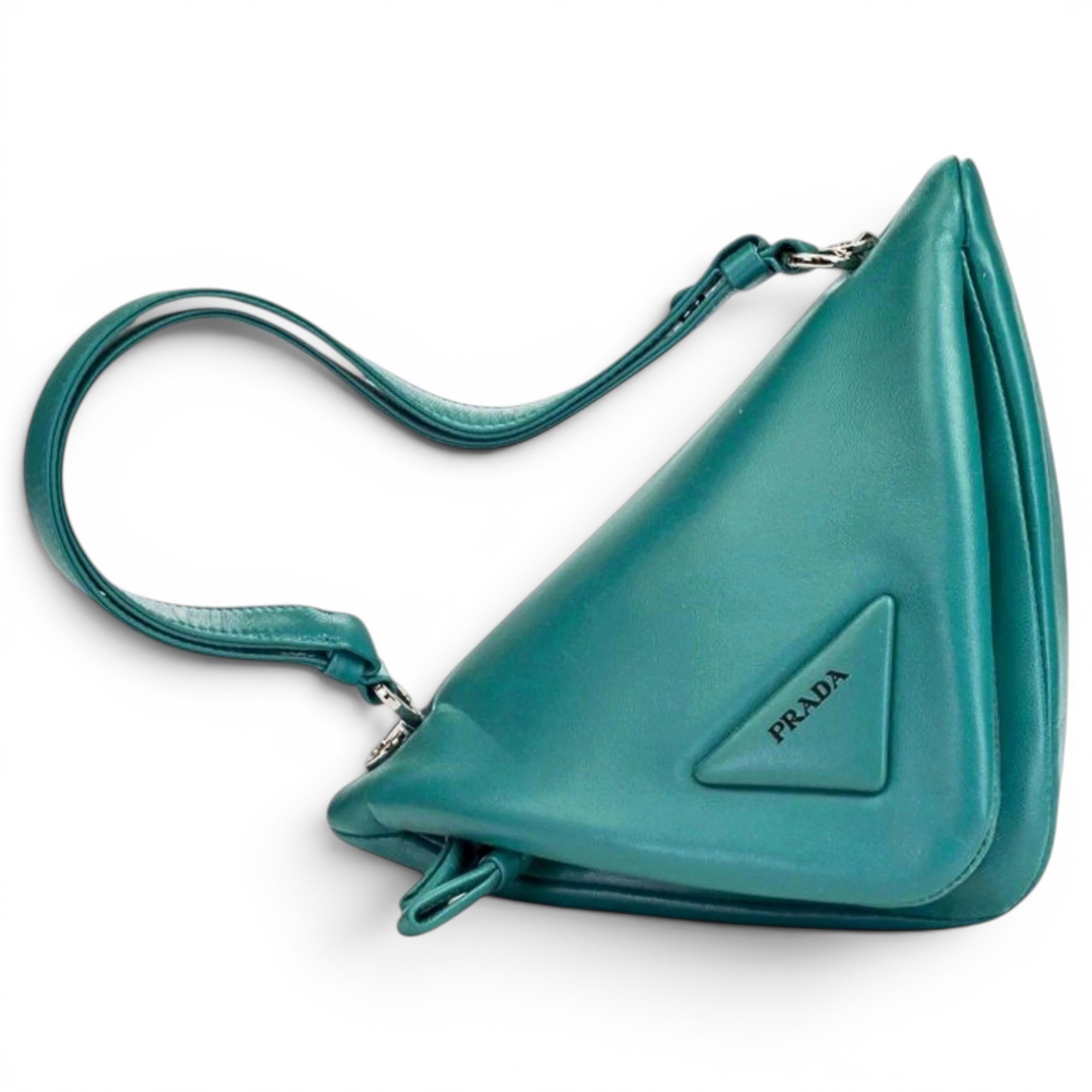 Triangle leather crossbody bag