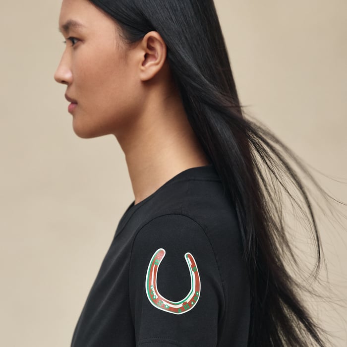 Noir Printed Straight T-shirt