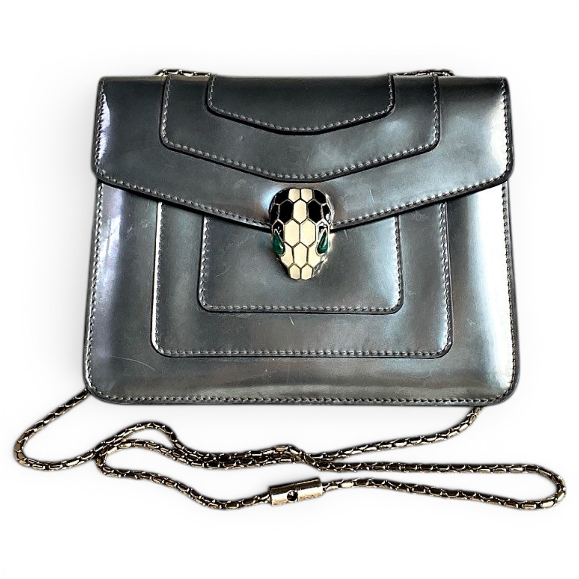 Serpenti patent leather handbag