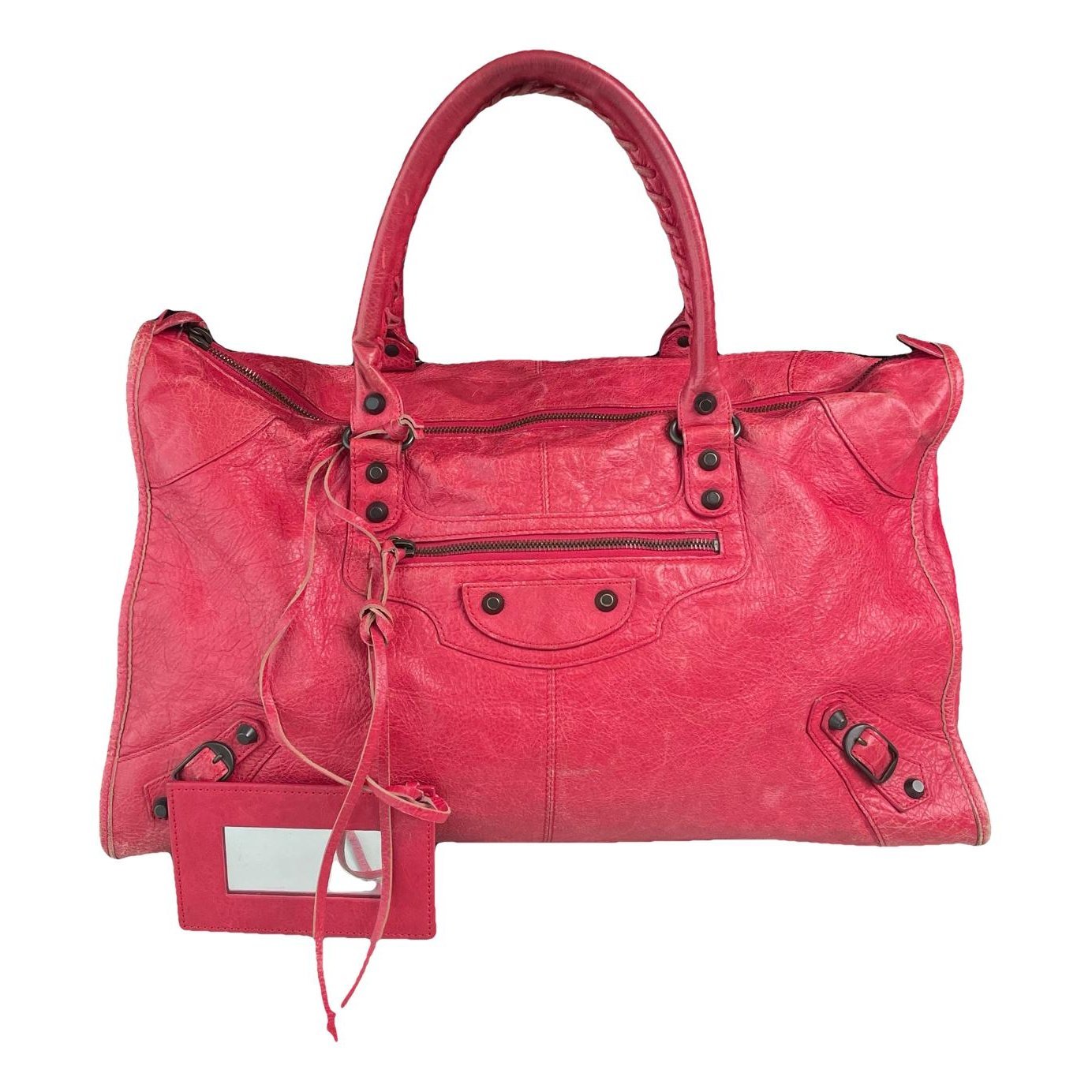 City leather handbag