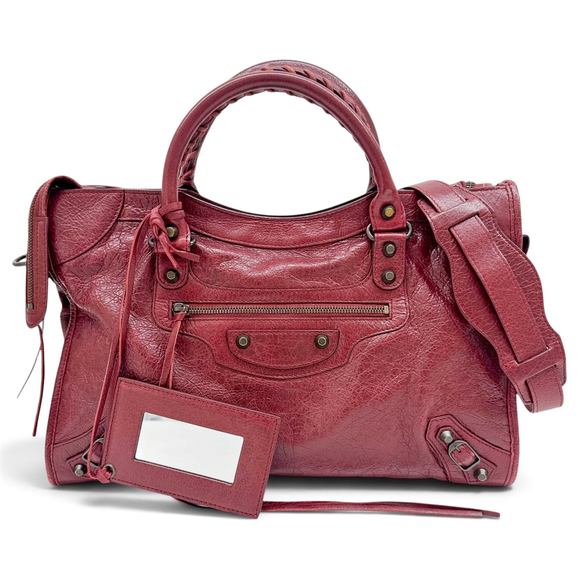 City leather handbag