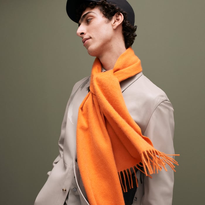 Orange Boîte Unie Brodee Muffler
