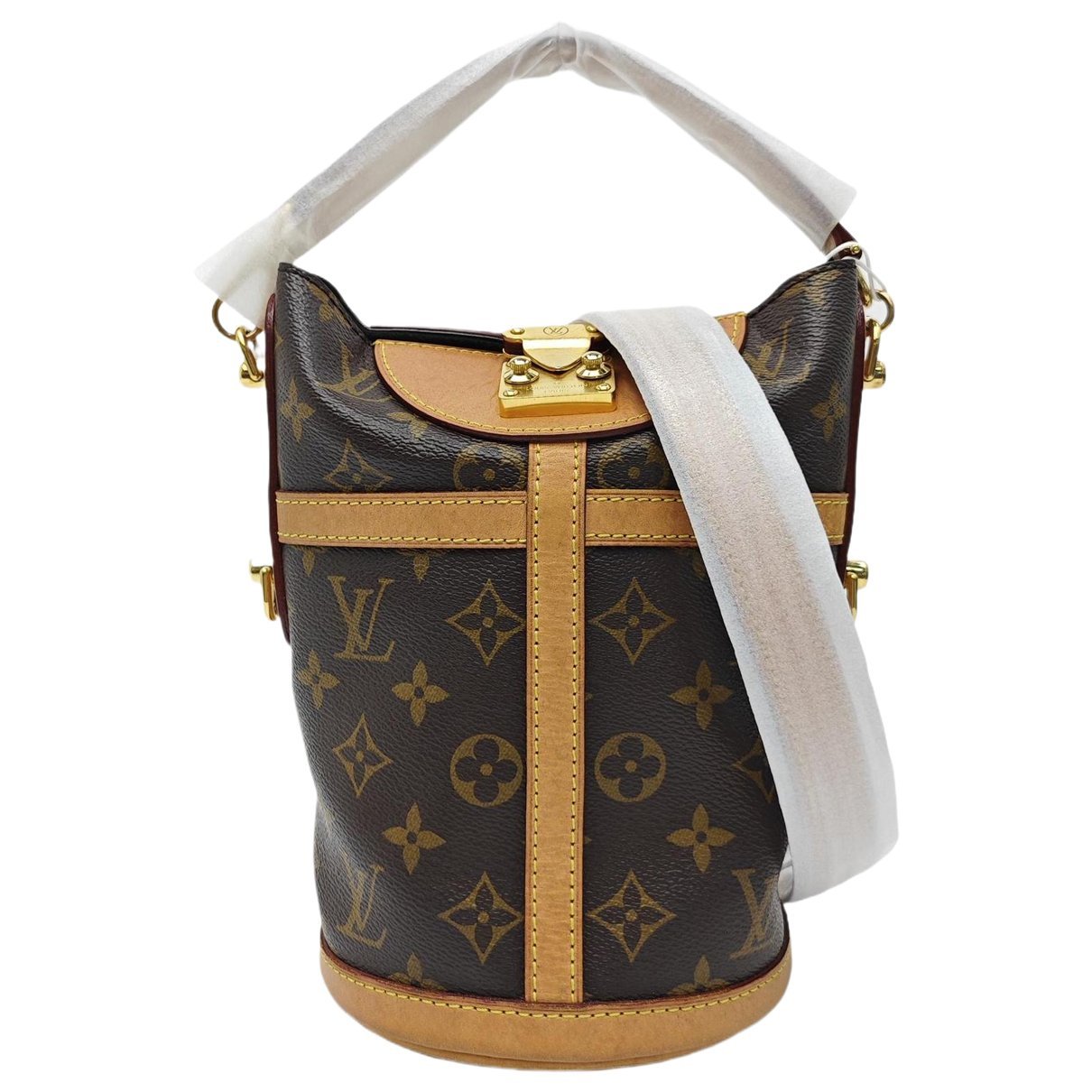 Duffle leather handbag