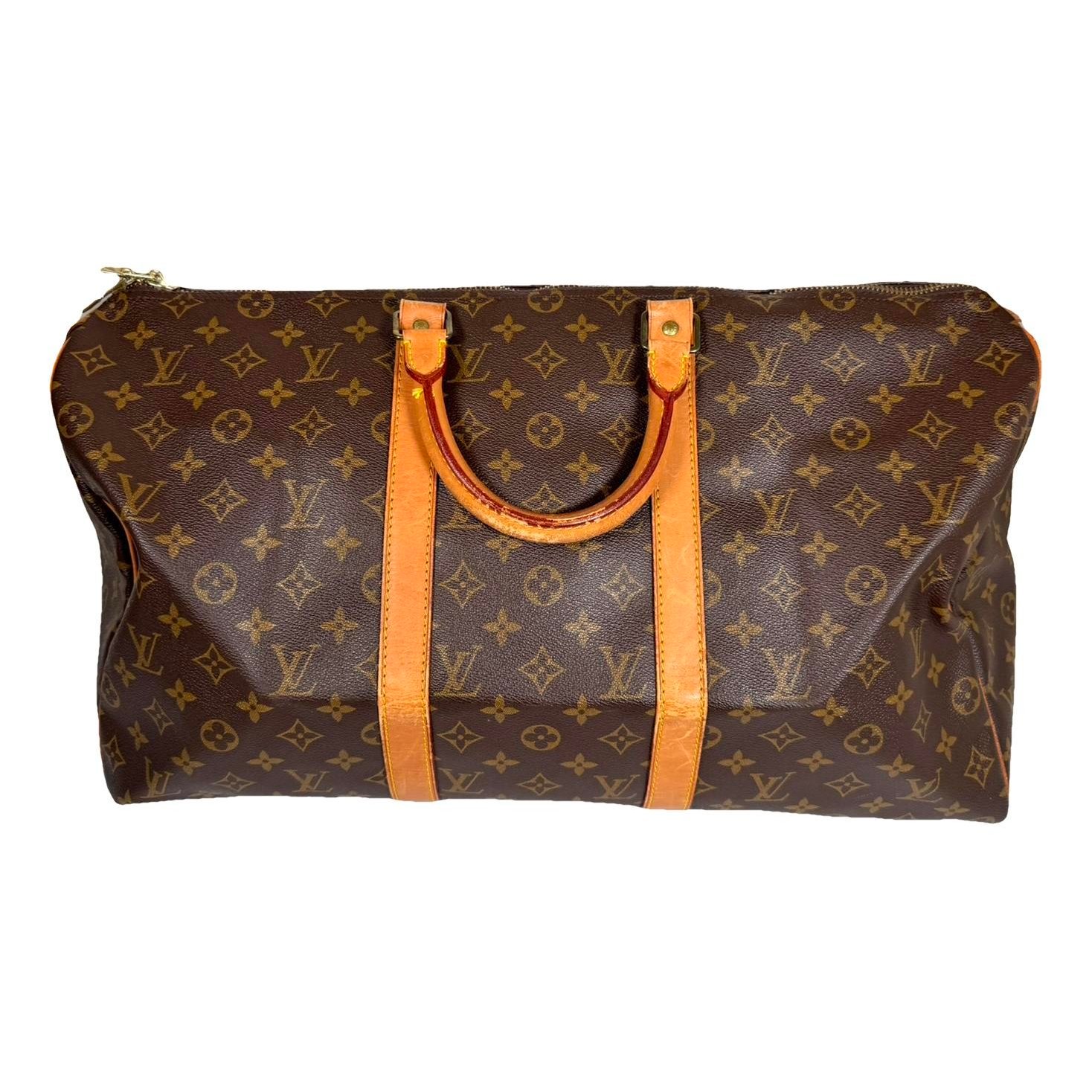 Keepall leather travel bag
