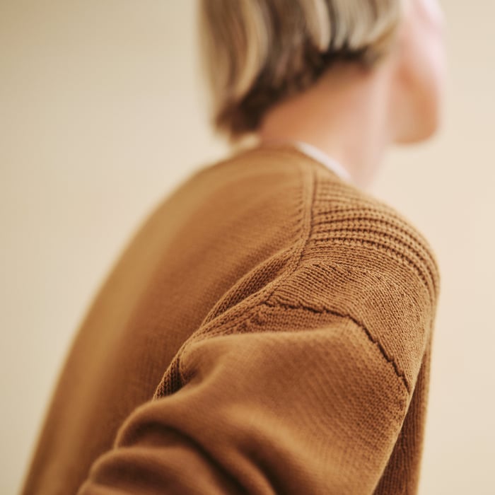Marron Caramel Cashmere Long-sleeve Sweater