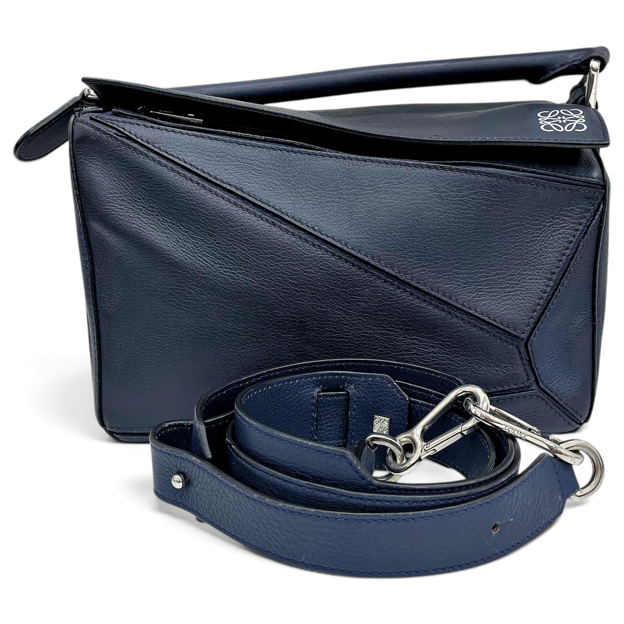Puzzle leather handbag