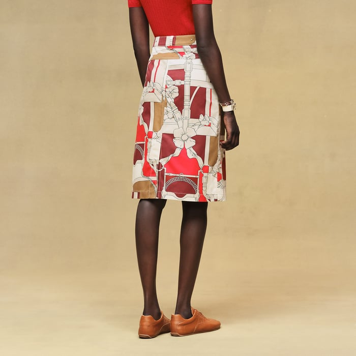 Beige Amande "Grand Manege" Straight Skirt