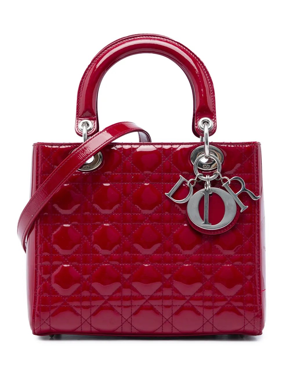 2014 Medium Patent Cannage Lady Dior satchel