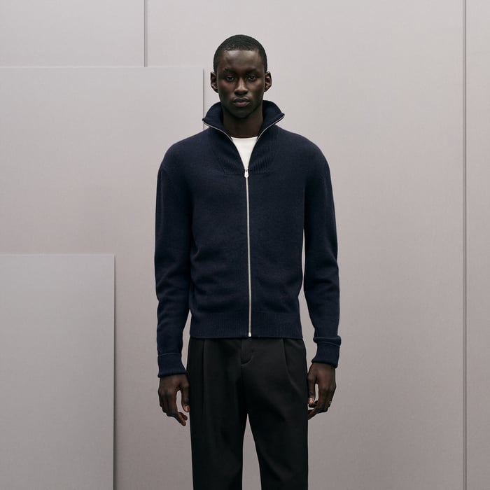 Marine "Maillon Chaine d'Ancre" Zipped Cashmere Jacket