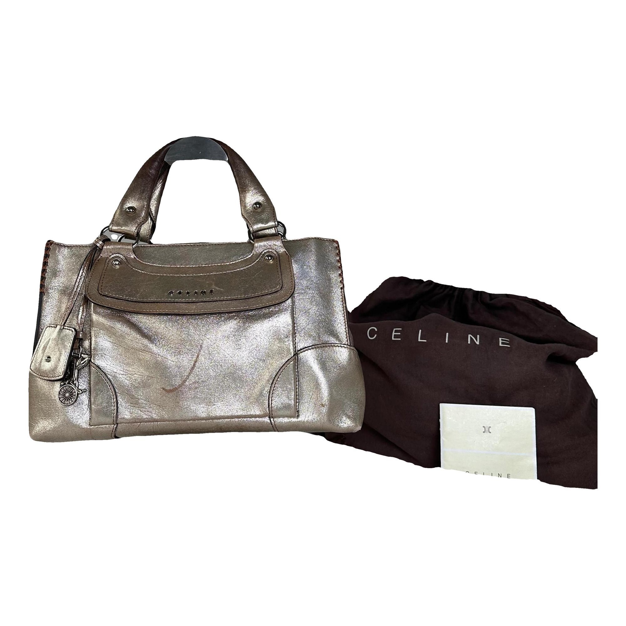Trapèze leather handbag
