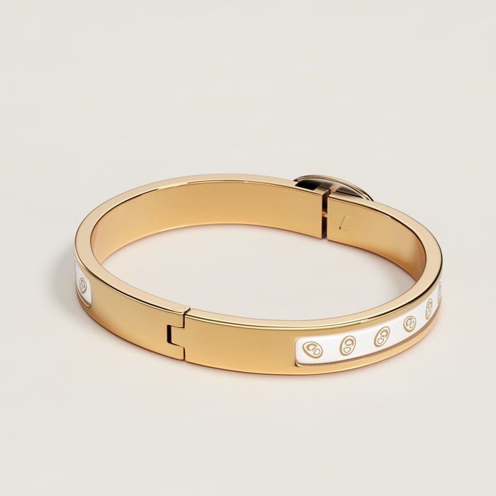 Orfèvre Jaune or Blanc Mini Clic Chaine d'Ancre Maillon Bracelet