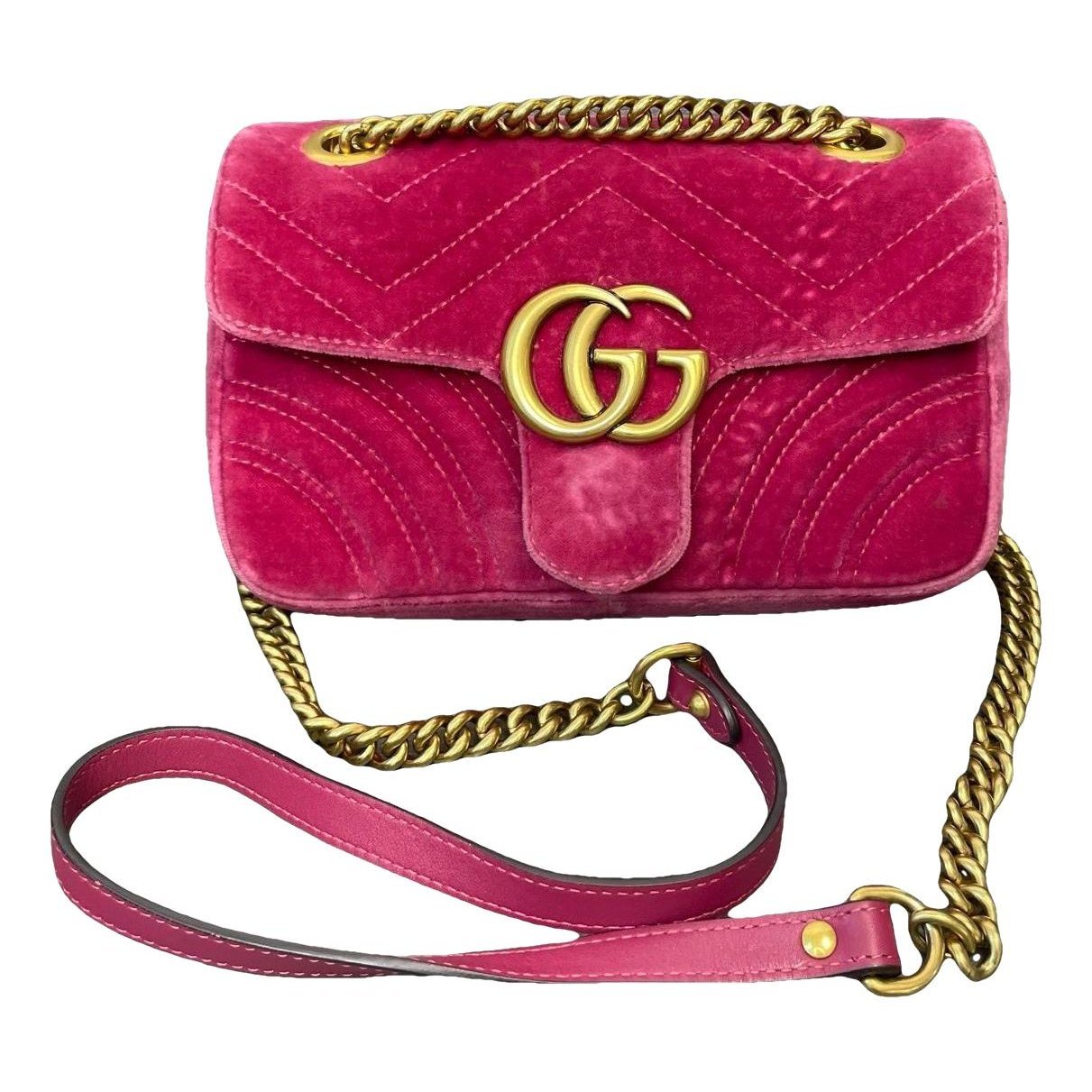 GG Marmont Flap velvet handbag