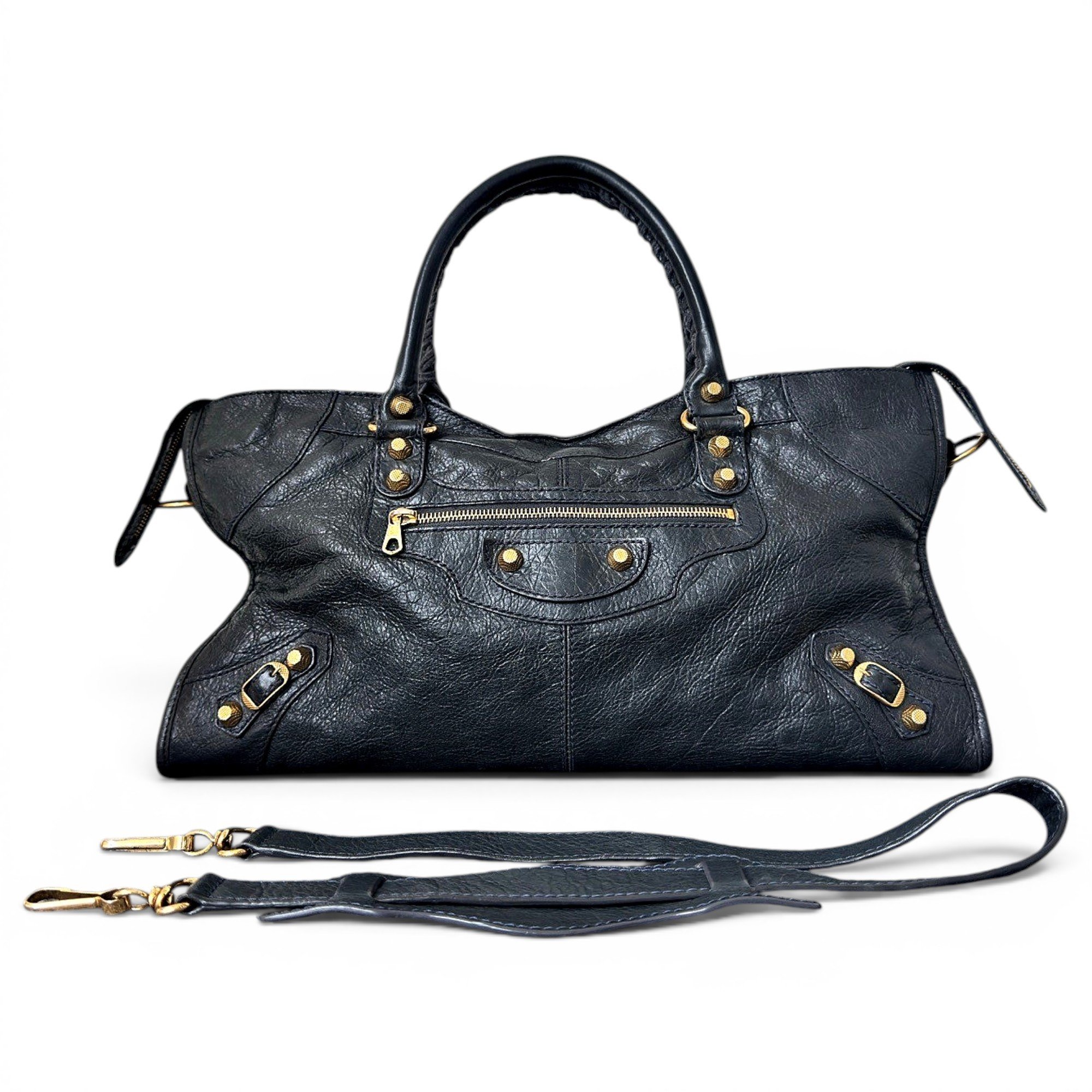 City leather handbag