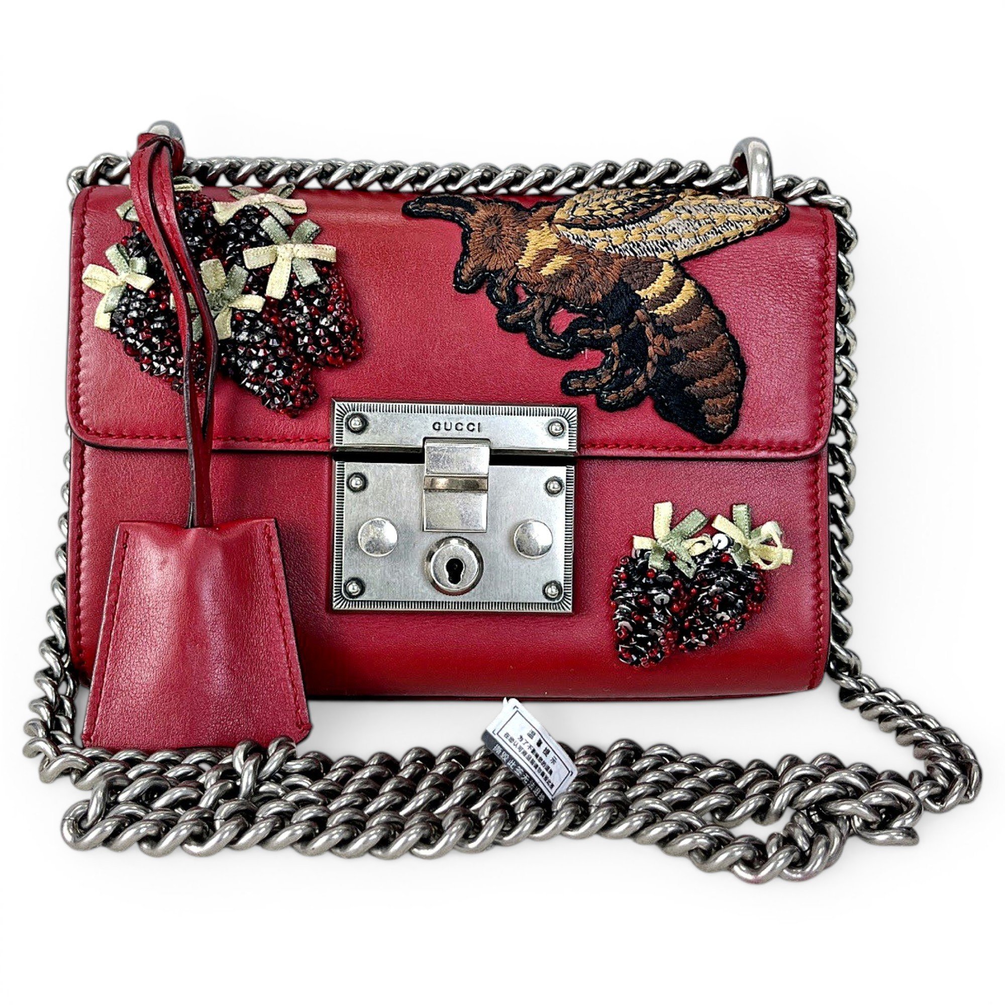 Padlock leather handbag