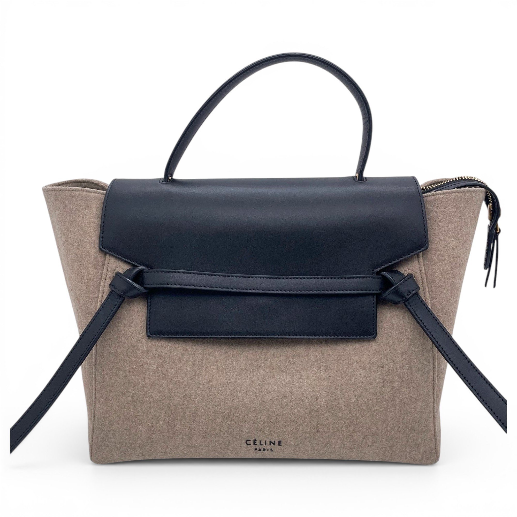 Belt leather handbag