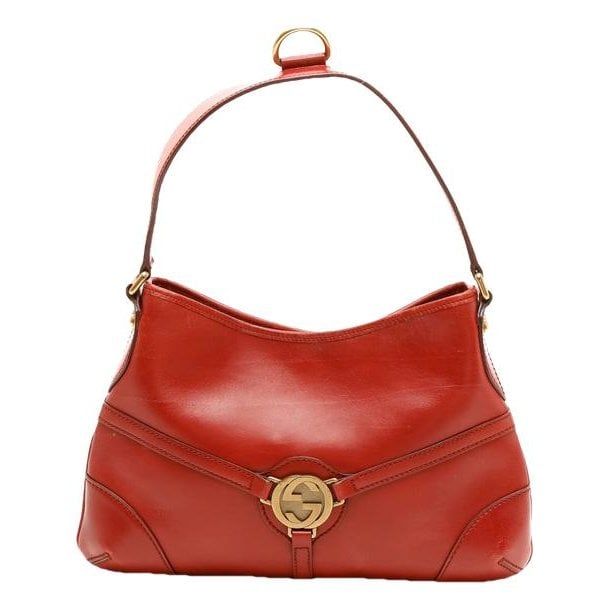 Interlocking leather handbag