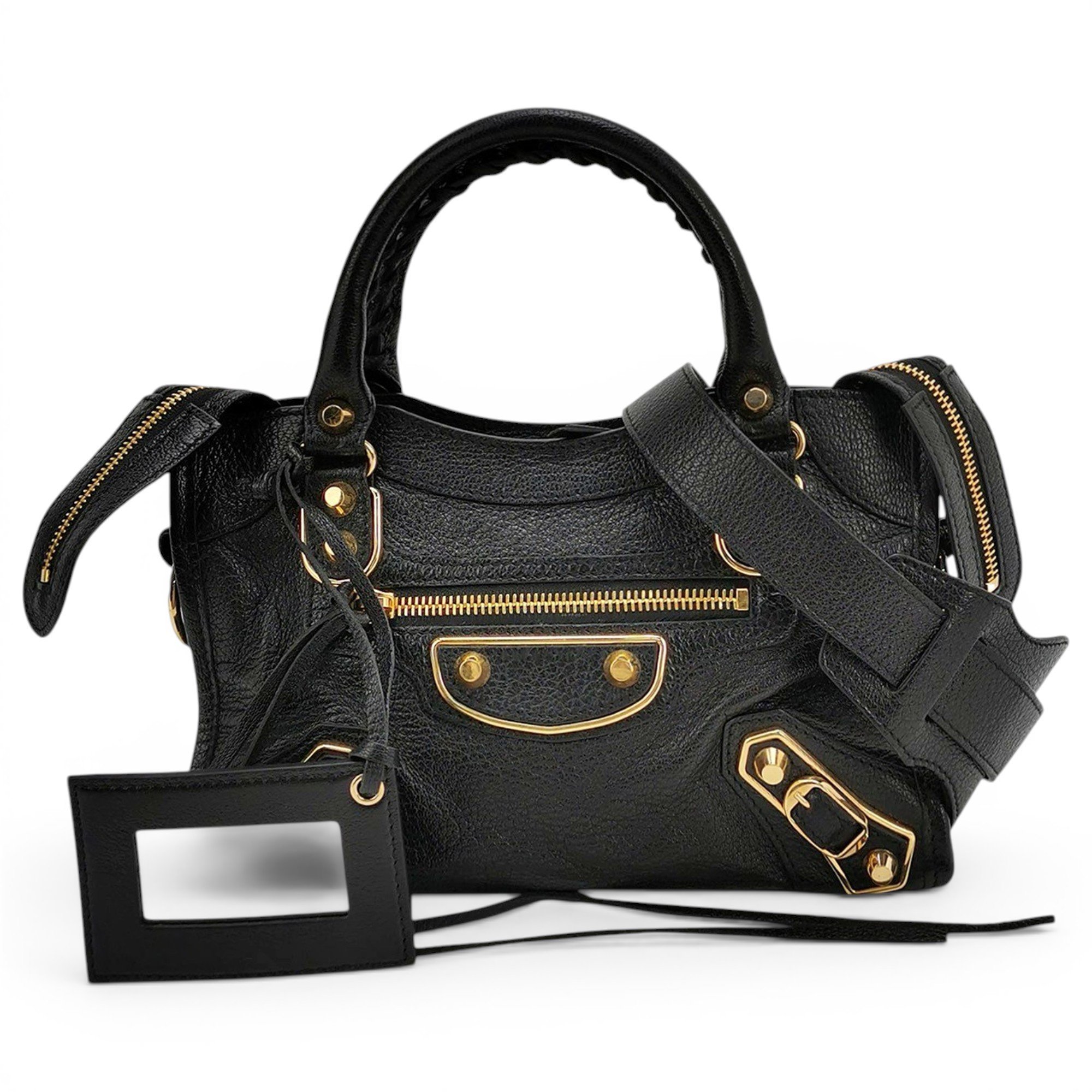 City leather handbag