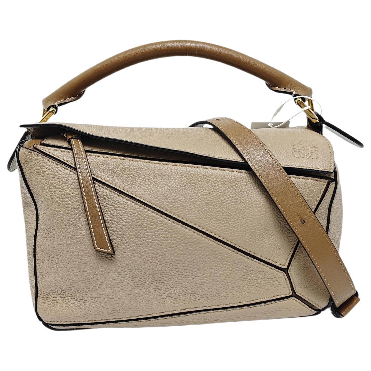 Puzzle leather handbag